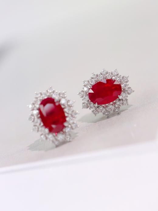 1.8ct刻面红宝石耳钉 商品图2