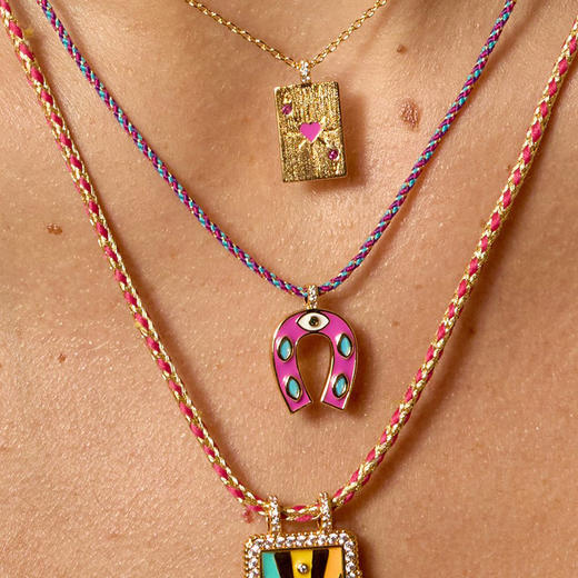 北京仓｜MYA-BAY-MINI HORSESHOE-紫红色 珐琅 迷你 马蹄铁 项链［比利时设计师］ 商品图1