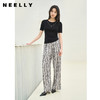 NEELLY纳俪商场同款夏季新款高腰显瘦扎染阔腿裤女垂感水墨休闲裤N25054H04638 商品缩略图0