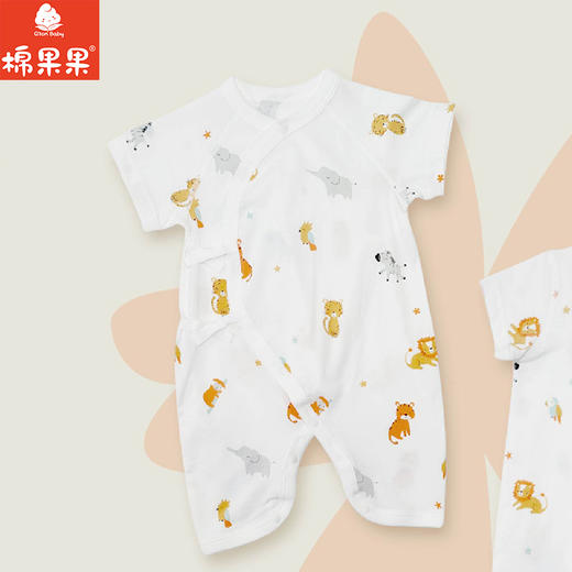 棉果果夏季男童女童防蚊5A抗菌短袖蝴蝶连体衣M201726225234 商品图0