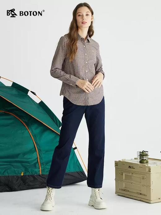 波顿女士春秋季深蓝色牛仔裤薄款显瘦直筒微喇长裤子LE269122 商品图3