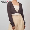 AddOne+1New 瑜伽时尚针织镂空大V领系扣防晒空调衫披肩外搭 商品缩略图2