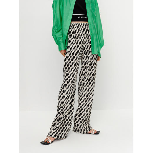 NEELLY纳俪商场同款夏季新款个性休闲裤女百搭薄款宽松垂感阔腿裤N25054H04637 商品图2