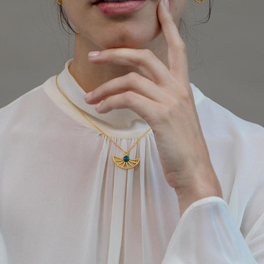 北京仓｜Joidart-CRIPTA-蓝绿色 扇形  Murano玻璃 项链［西班牙设计师］ 商品图2