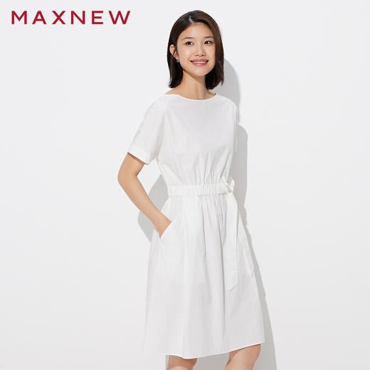 【裙装】船领收腰连衣裙 1P2225307 商品图1