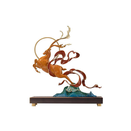 朱炳仁铜 鹿王金鸿 客厅鹿摆件玄关书房装饰礼品 商品图0