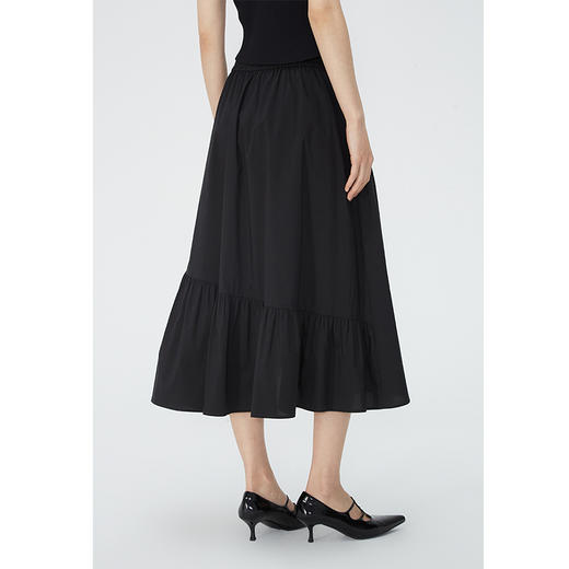 NEELLY纳俪商场同款夏季新款不规则设计感半身裙女褶皱时尚长裙N25054E04658 商品图3