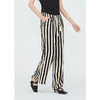 NEELLY纳俪商场同款夏季新款黑白竖条纹休闲裤女高腰显瘦直筒长裤N25054H04645 商品缩略图2