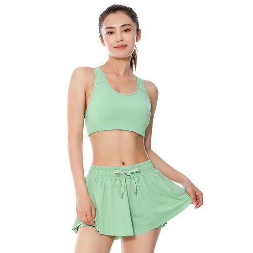 新款锦纶冰丝运动网球健身瑜伽裤裙套装 冰丝亲肤透气速干短裙背心 商品图5