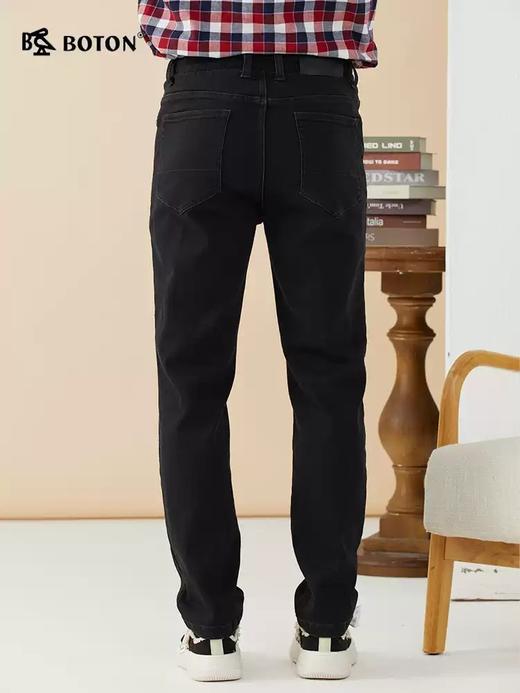 【恒温保暖】波顿男士秋冬季黑色直筒美式牛仔长裤ME823322 商品图1