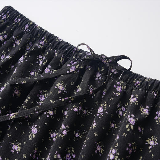 洛诗琳14255气质蕾丝拼接半裙2025夏季新款雪纺碎花半身裙25305 商品图2