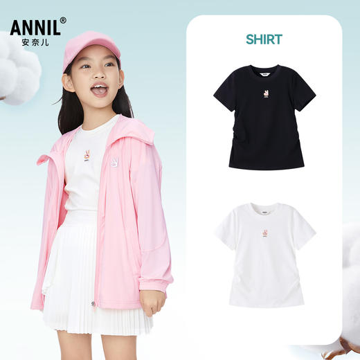 女童3A级抗菌短袖T恤新款安奈儿童装实体店同款AG411557 商品图1