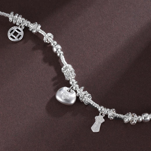 子佩集S925银【福灵妙韵】手链【SL00996】纯银钱串腰缠万贯盘缠盘缠2504 商品图2