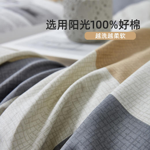 利路米特惠款全棉印花四件套 四季可用格子时光 商品图1