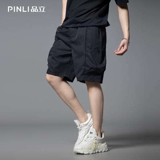 PINLI品立2025夏季新款男户外工装短裤潮流个性大口袋宽松五分裤GD252117373 商品图4