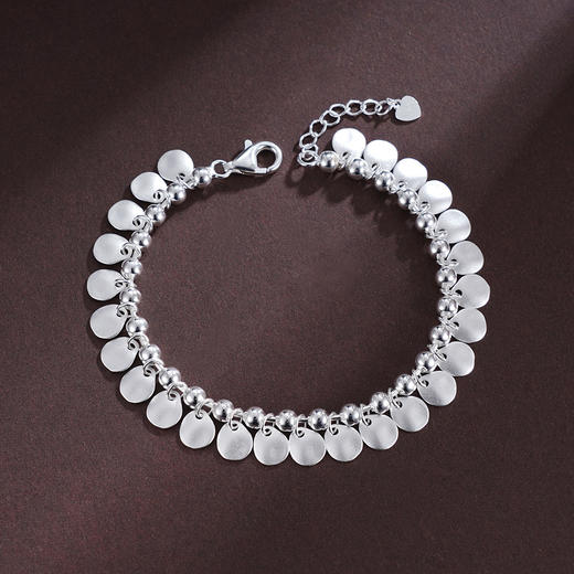 子佩集S925银【清波荡漾】手链【SL819】纯银磨砂圆片2504 商品图11
