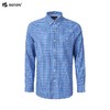 波顿男士春秋季清爽彩蓝格纹合身纯棉长袖衬衣MS030124 商品缩略图4