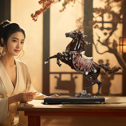 朱炳仁铜 神骏飞天 玄关装饰马摆件现代开业送礼礼品 商品图3