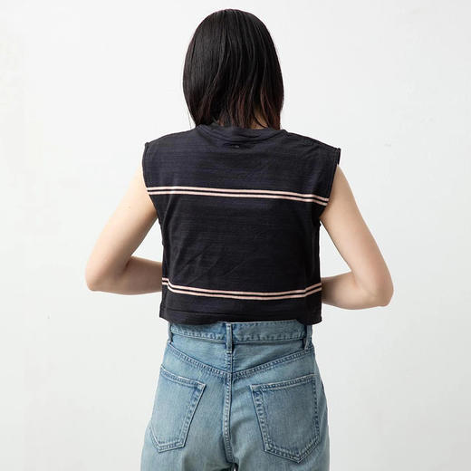 blurhms C/NAPP Border Square P/O 女装水洗绒棉无袖条纹T恤 商品图2