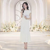 IWY/法式名媛短袖新款白色连衣裙女夏季正式场合包臀西装裙Q14337 商品缩略图1