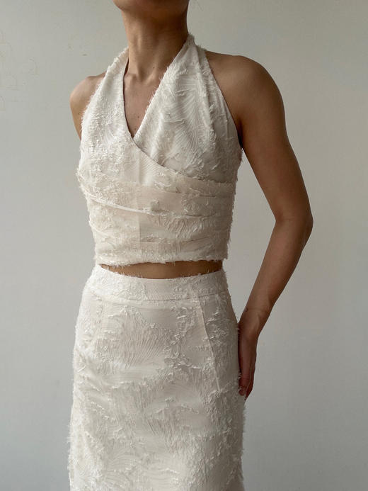 SIJIA｜蕾丝流苏挂脖上衣 [ 白SS2551 ] 商品图0