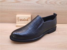 豪行夏款正品纯皮商务休闲舒适低跟冲孔透气男凉鞋13274836