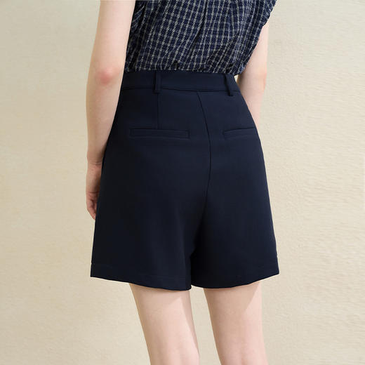 设计感简约百搭压褶短裤女夏季干练通勤款高腰短裤V0050316 商品图4