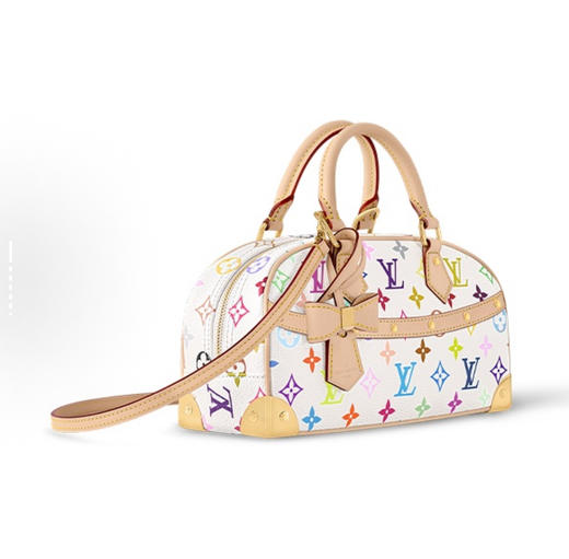 顶级免税版 VIP专柜体验 收到即官网同样 LV白三彩 村上隆联名保龄球包 一整个复古千禧年的感觉， 里面容量也很大， 手拎着好看又不老气！特别可爱 商品图1