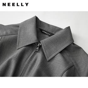 NEELLY纳俪商场同款夏新款灰色高级感工装风连体短裤女翻领休闲裤N25054Q04652