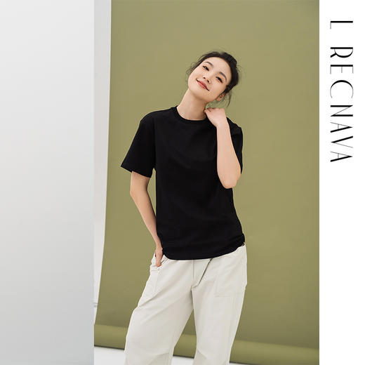 L RECNAVA 男女同款液氨无压抗菌短袖 自带凉感 运动休闲宽松大版T 商品图6