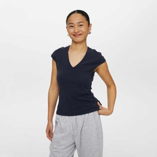 oneupV领修身短袖上衣 商品图2