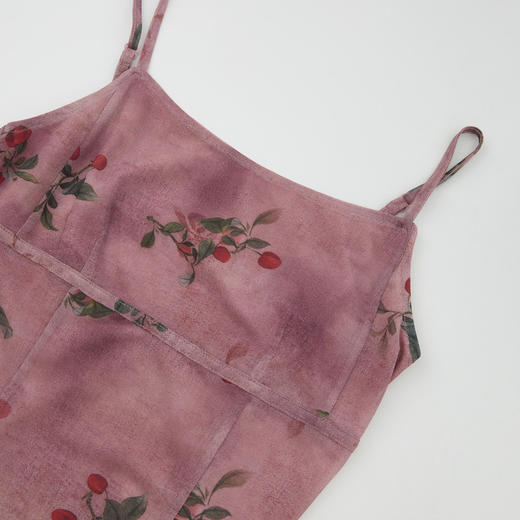 【复古油画】法式浪漫晕染印花吊带裙女夏季收腰连衣裙V0050701 商品图5