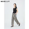 NEELLY纳俪商场同款夏季新款黑白竖条纹休闲裤女高腰显瘦直筒长裤N25054H04645 商品缩略图0