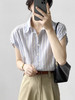【霓颜 法式气质小飞袖条纹衬衫】80-140斤可穿，版型宽松垂顺，面料轻薄舒适柔软，上身百搭文艺风！ 商品缩略图4
