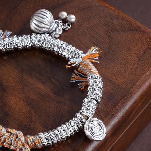 子佩集S925银【迎吉纳福】手链【SL01044】纯银钱串腰缠万贯大吉盘缠盘缠2504 商品图7