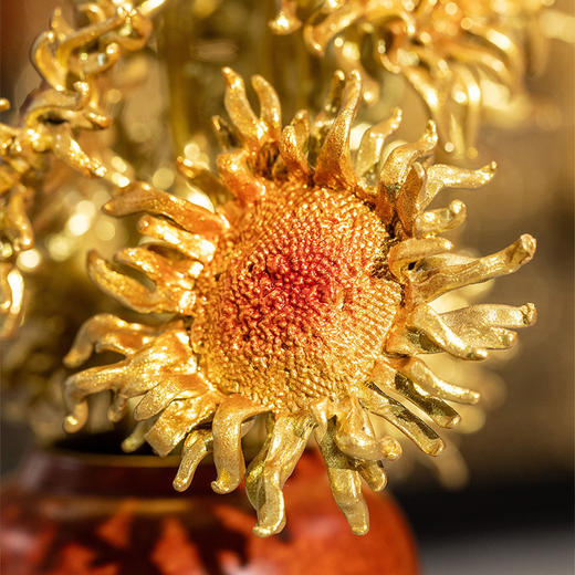 朱炳仁铜 燃烧的向日葵 同辉 摆件客厅玄关高级感轻奢家居 商品图4