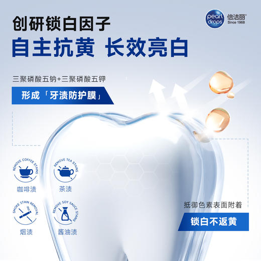 【净除咖/茶/烟渍】英国pearldrops倍洁丽珍珠即效亮白/炭能清新牙膏 80g/支 商品图5