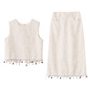 时髦套装2025年夏装套头无袖刺绣上衣+复古设计感半身裙两件套YRX9238 商品缩略图4