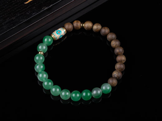 xy0269沉香+非洲翠925银手串 商品图6