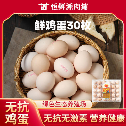 天晟牧园无抗领鲜鸡蛋30枚/盒1.59kg 商品图0