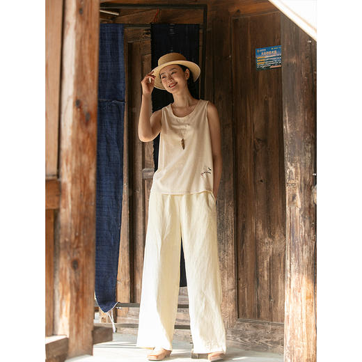 牧衣游原创 手绣棉质马夹百搭休闲背心 花开了【不支持会员折】 商品图2