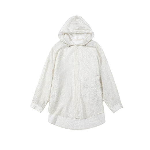 谜底外套长袖女2025夏新品度假连帽薄款大廓形中长外套252MW0605 商品图4