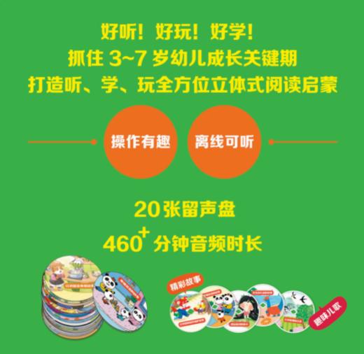 幼儿画报快乐成长留声机+20张留声盘+460分钟音频 3~7岁幼儿成长关键期打造听、学、玩全方位立体式阅读启蒙 金龟子领衔录音播讲 商品图1