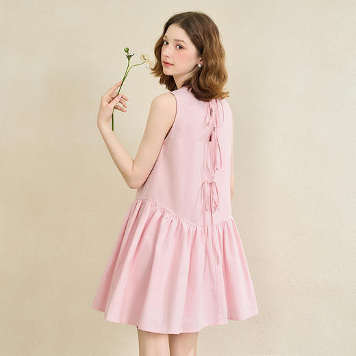 【后背蝴蝶结绑带】甜美减龄设计感连衣裙女2025夏季娃娃短裙V1250665 商品图2