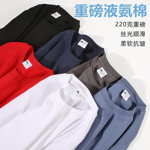 200g液氨棉冰感圆领T恤短袖男女同款95%棉2111 商品图5