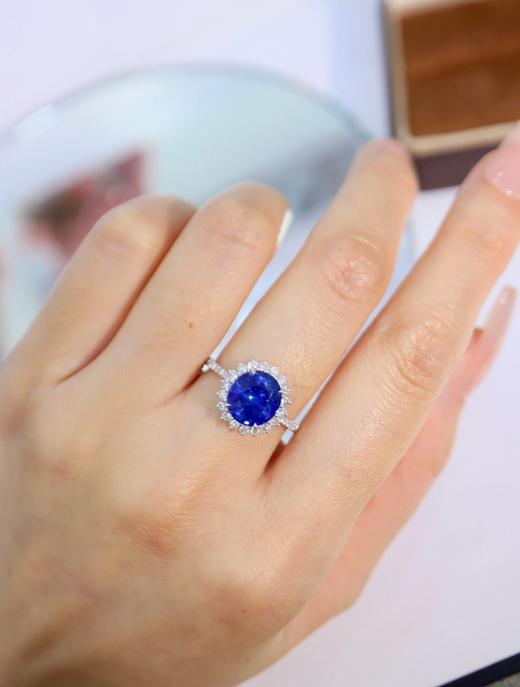 4.06ct刻面蓝宝石戒指 商品图4