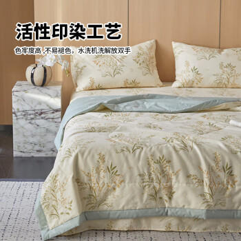 无印良品被子空调被夏凉被单人A类大豆纤维春秋被夏季薄被180*200cm春意 /床上用品 /被子 /纤维被 商品图3