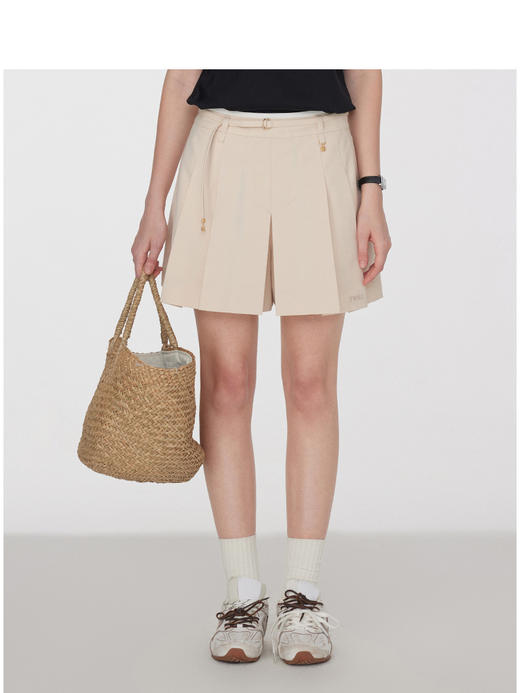 Teenie Weenie小熊简约半身裙女夏季女短裙TTWH252502W 商品图1