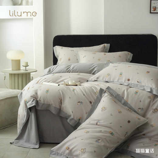 利路米Air空气棉春夏首选柔软透气四件套猫猫童话 商品图1