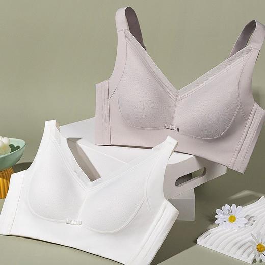 QC-W6245*  全罩杯内衣大胸显小桑蚕丝薄款缩胸收副乳防下垂调整型大码文胸（单件） 商品图1